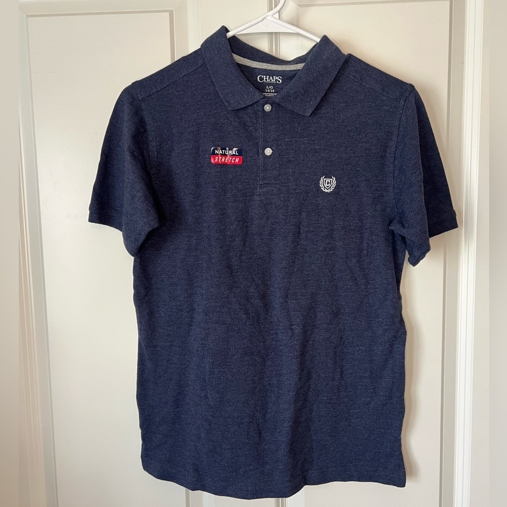 Chaps Boys Dark Navy Polo with Subtle Crest